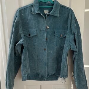 POL Teal Corduroy Jacket